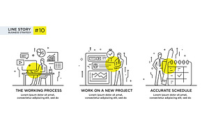 Set of illustrations concept with