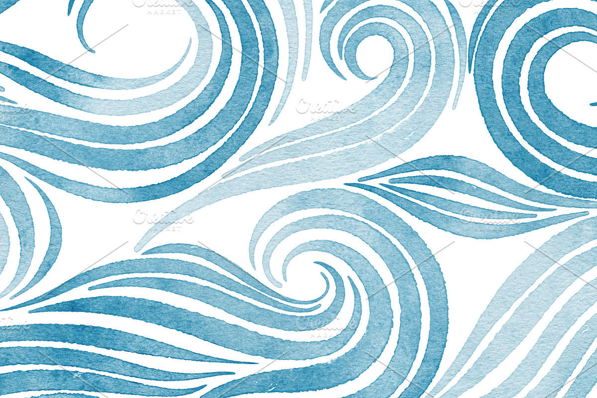 Ocean Waves Seamless Pattern, a Pattern Graphic by Rebecca Flaherty (Photo 3 of 3)
