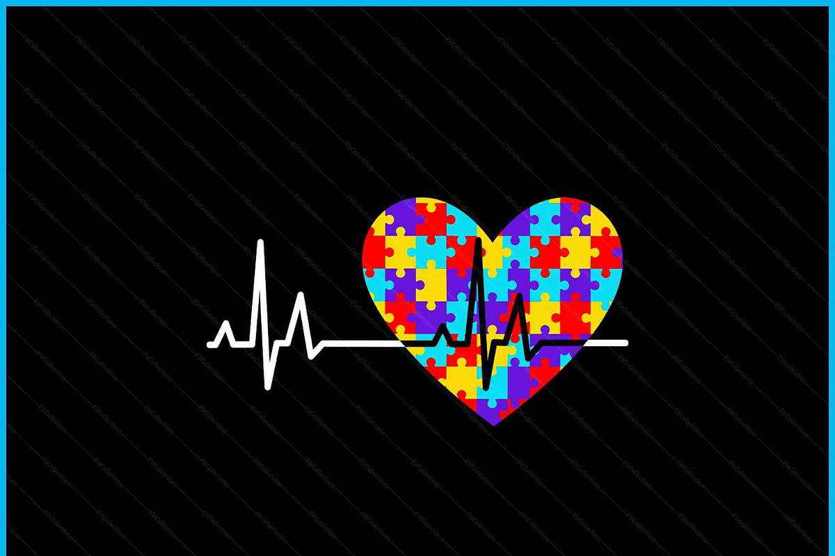 Autism Love Puzzle Heart Awareness, a Graphic by Creativeusart (Photo 2 of 4)