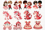 Cute Watercolor Princess Clipart, a Person Illustration by Nicolle's Colorful Art (Thumbnail 4 of 6)