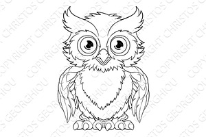 Owl Wise Old Bird Cartoon, an Education Illustration by Christos Georghiou