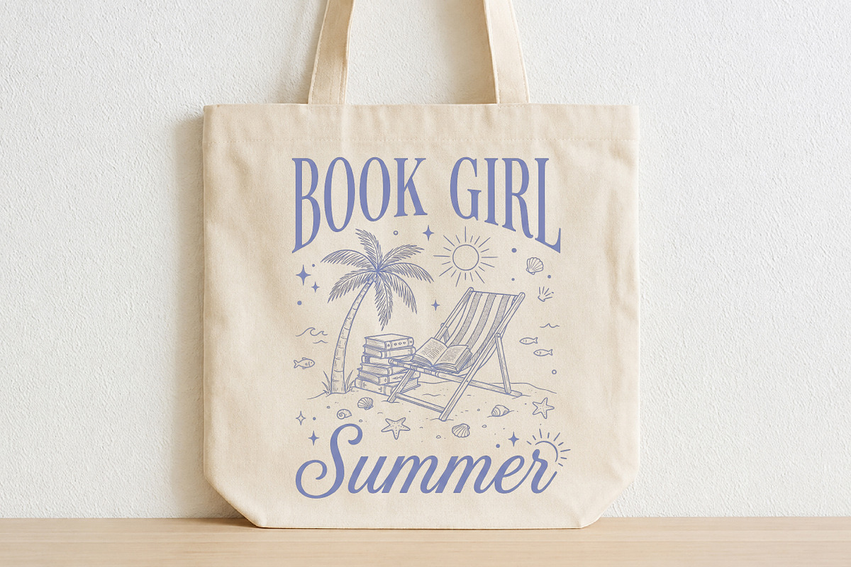 Book Girl Summer Png, a Seasonal Illustration by CraftArtStudio (Photo 2 of 4)