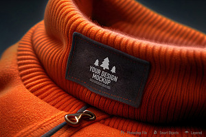 Sweater Label Mockup Close Up