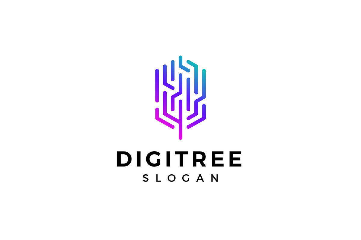 Digital technology tree logo, a Branding & Logo Template by brandphant