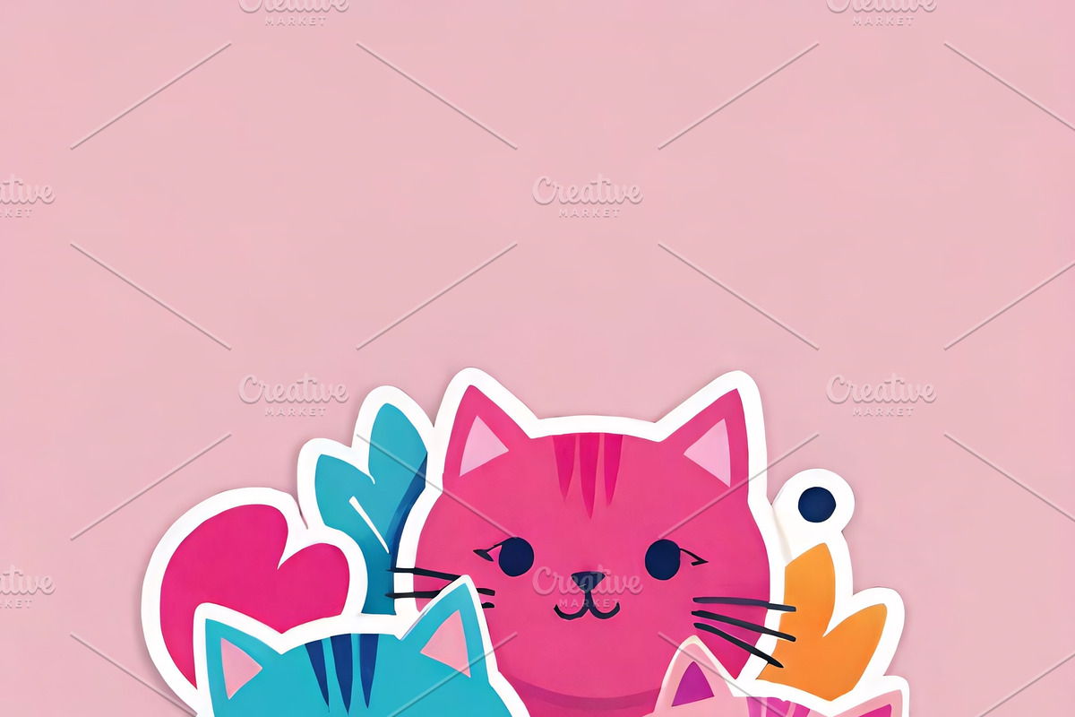 Cute Kawaii Cats & Bunny Bundle, an Illustration by ETARA by Mea Hau (Photo 8 of 10)
