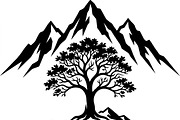 50 Sacred Mountain Tree Silhouette, an Empty State Illustration by Amazin_art (Thumbnail 14 of 37)