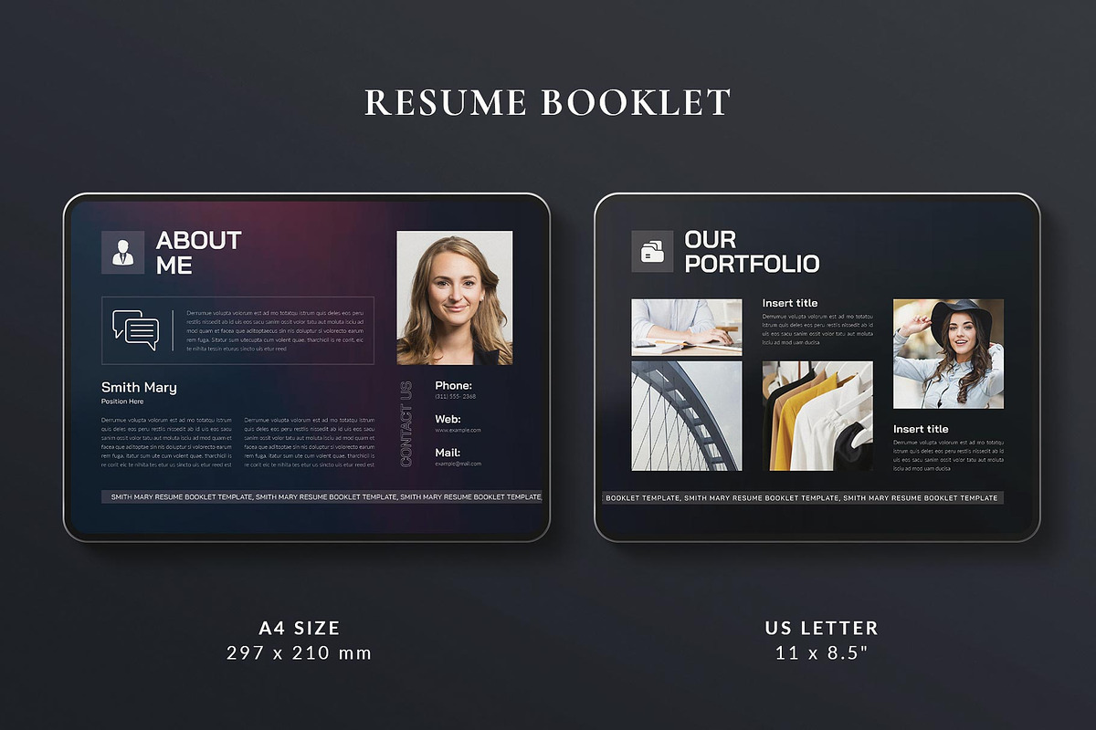 Resume Booklet Template Landscape, a Resume Template by TemplatesForest (Photo 2 of 5)