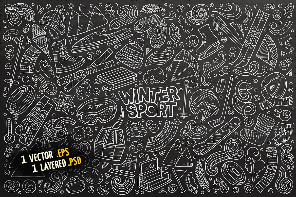 Winter Sports Objects & Symbols Set, an Object Graphic by BALABOLKA (Photo 4 of 4)