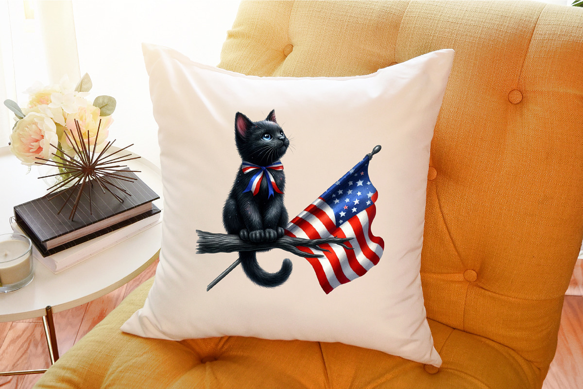 4th of July Patriotic Black Cat Clip, an Illustration by Sublimation Artist (Photo 6 of 6)