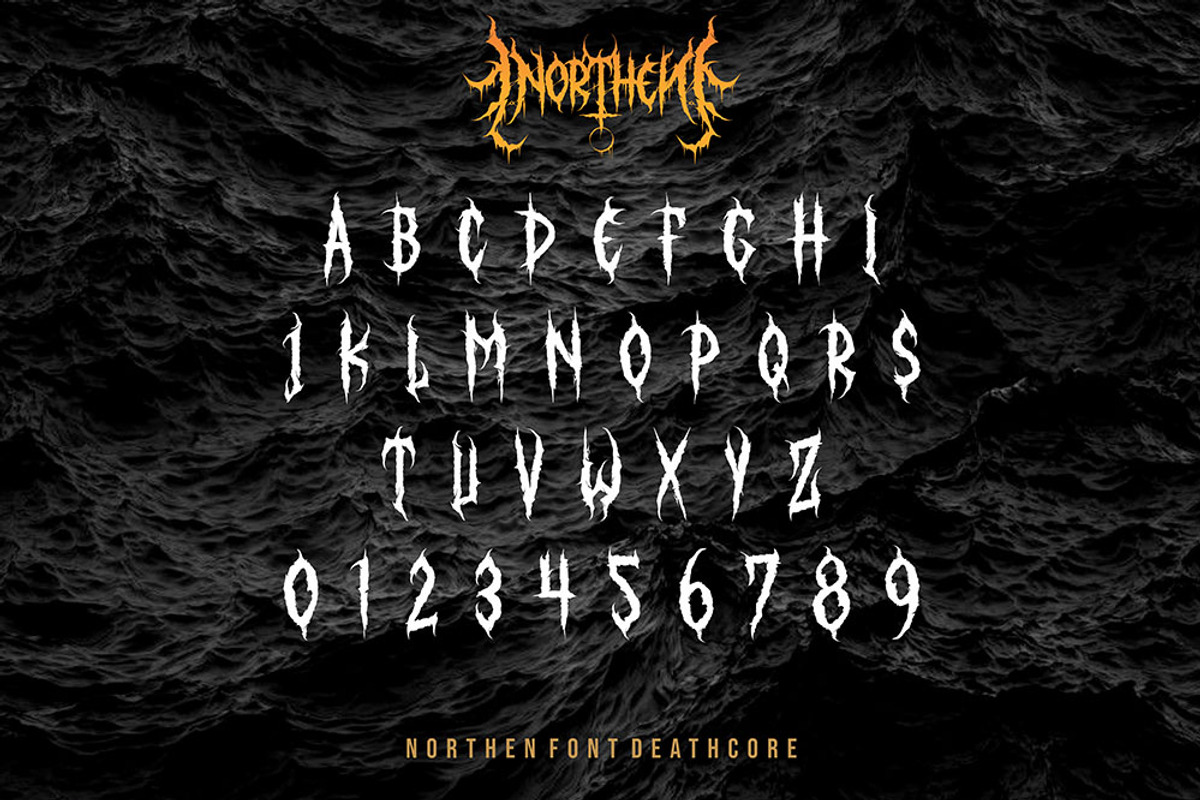 Northen (Deathcore), a Blackletter Font by Rvq Type Foundry (Photo 3 of 7)