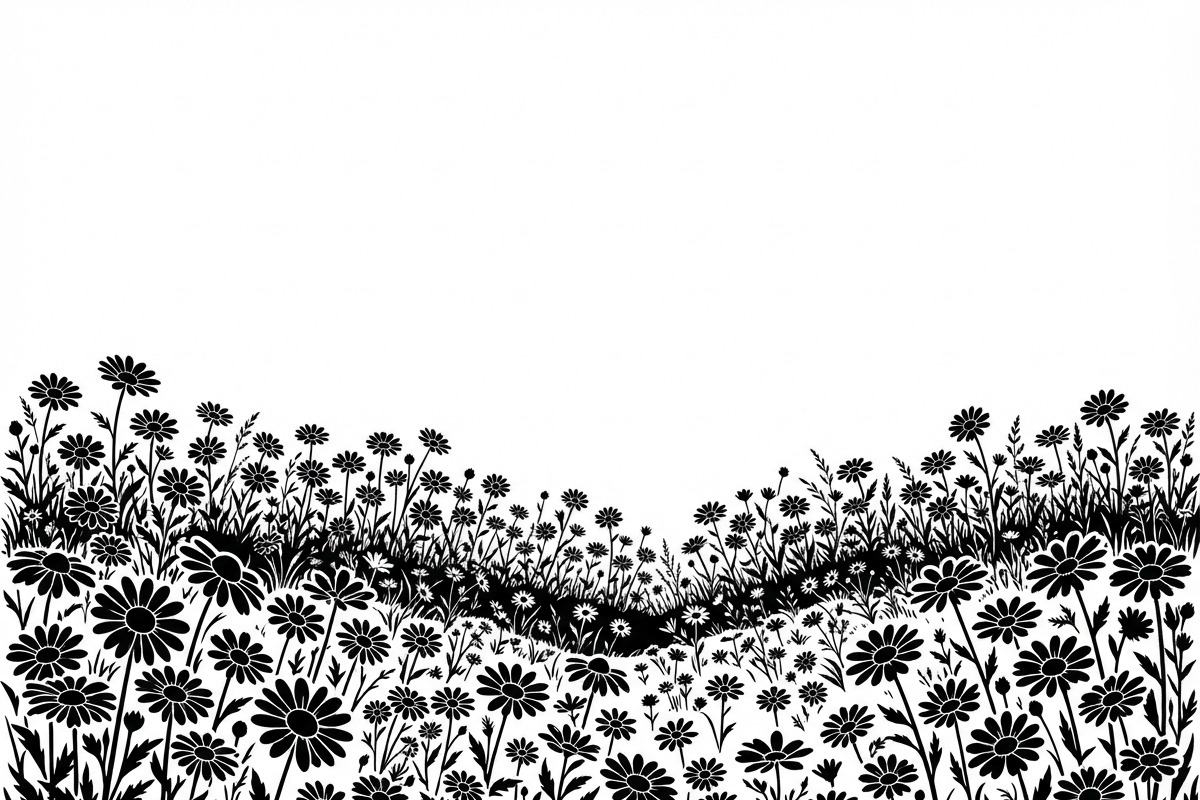 60 Daisy Flower Field Silhouette, a Seasonal Illustration by Amazin_art (Photo 11 of 36)