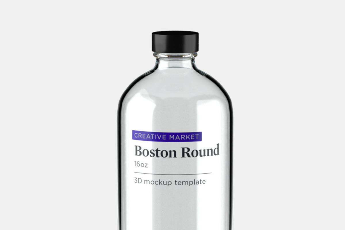 Boston Round Glass Bottle 16oz, an Object 3D Model by ashleycam3ron (Photo 3 of 5)