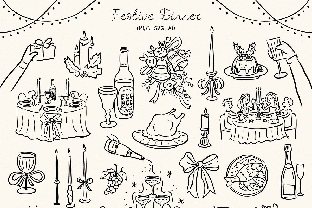 Hand Drawn Christmas SVG Bundle, a Seasonal Illustration by Ayya Studio (Photo 8 of 34)