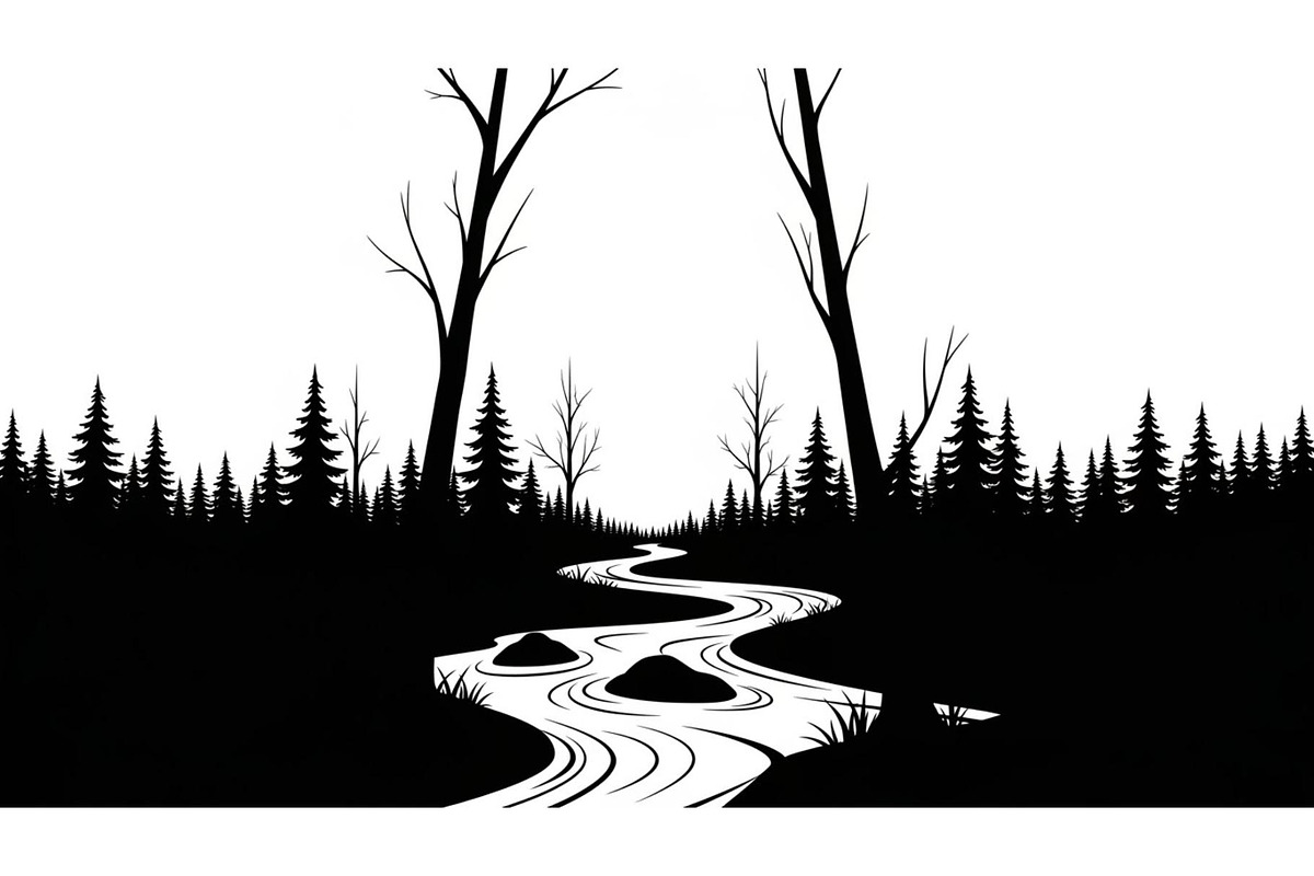 Nature Landscape Silhouette Vector B, an Illustration by Designer_Momina (Photo 49 of 51)