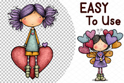 Whimsical Valentine Fairy Girl Clipa, an Illustration by cherrydesign (Thumbnail 4 of 4)