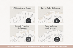 Affirmations Template Bundle Canva