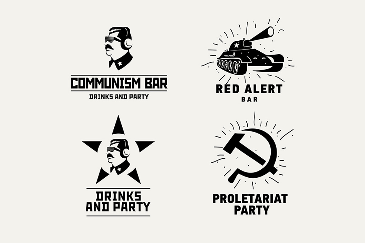 Stickers set of the communist logos, a Branding & Logo Template by Di Bronzino (Photo 1 of 2)