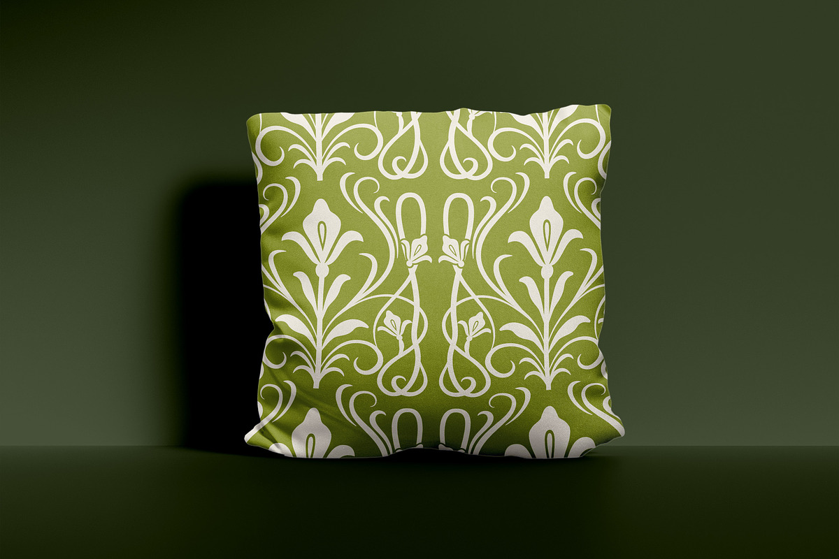 Green Floral Art Nouveau Pattern, a Pattern Graphic by Neermana (Photo 2 of 5)