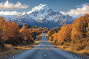 Majestic mountain landscape with vib, a Photo by Tanuart