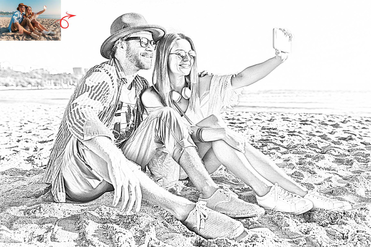 Elegant Line Art Sketch Action, an Action Add-On by MRI STUDIO (Photo 17 of 21)