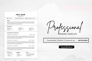 Minimalist Resume Template, Biodata, a Resume Template by BrushstrokeArtGB