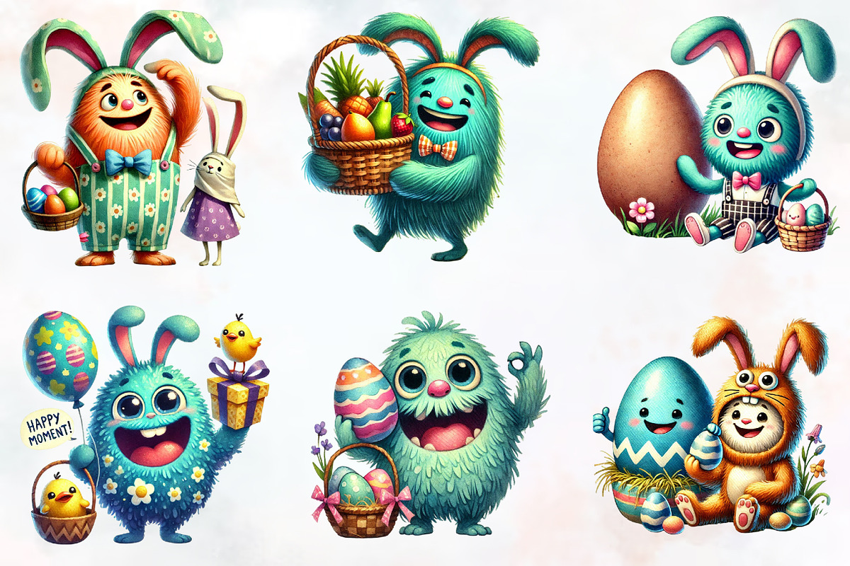 Easter Monster Sublimation Clipart, an Illustration by RobertsArt (Photo 5 of 7)