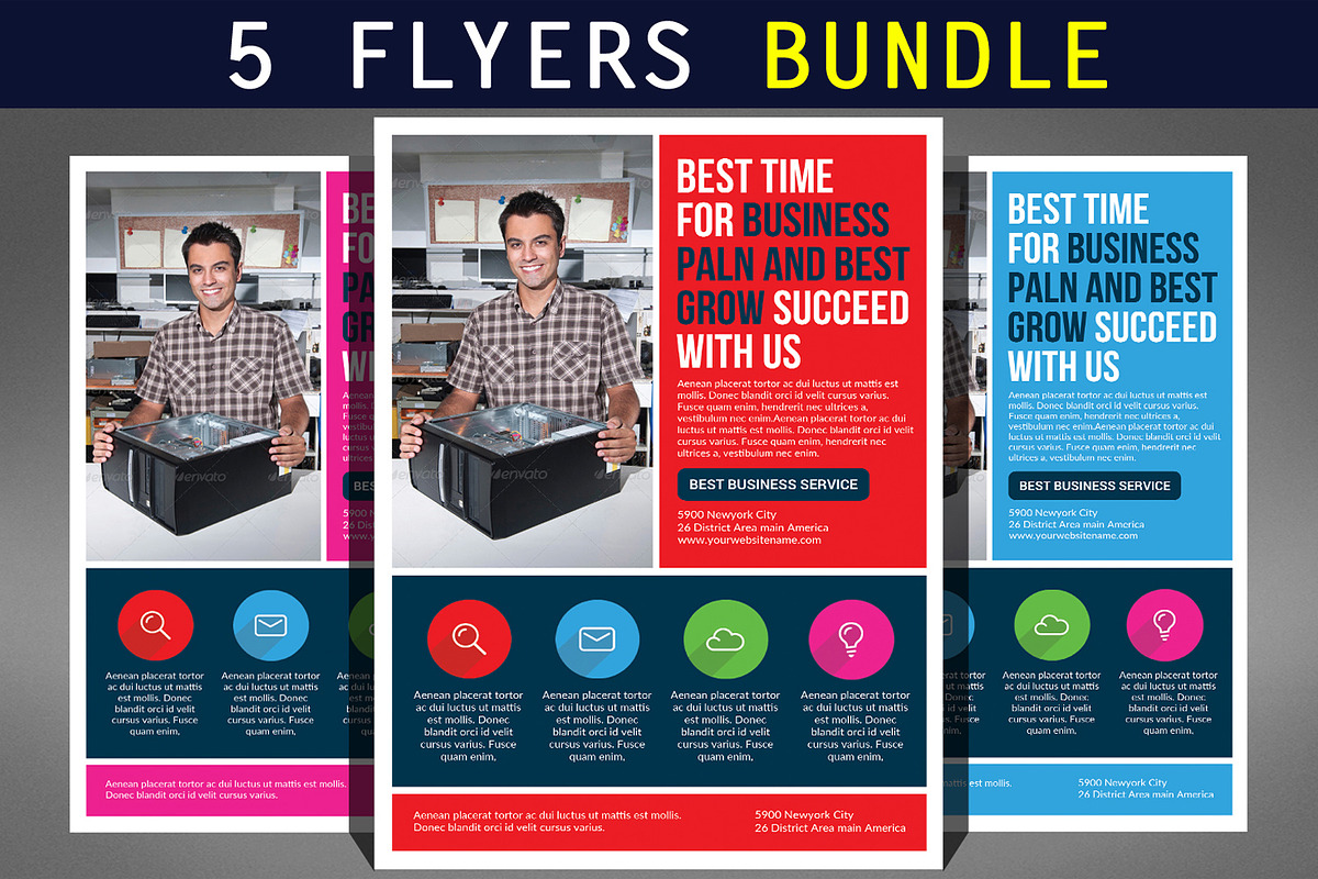 Multipurpose Business Flyers Bundle, a Flyer Template by Graphic Templates (Photo 1 of 6)