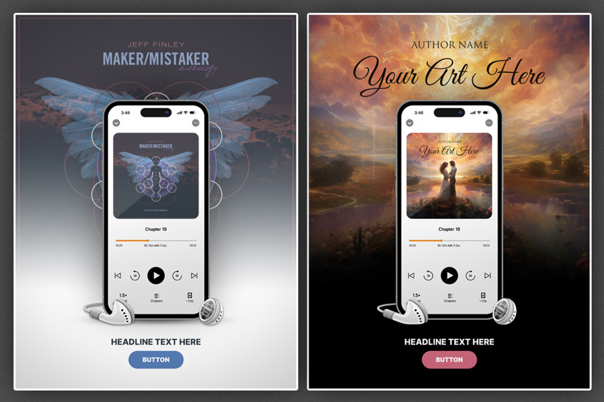 Audiobook Mockup PSD Template, an iPhone Mockup by Jeff Finley (Photo 3 of 4)