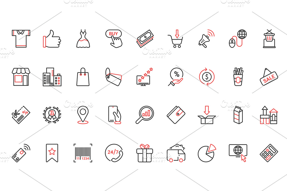 Business internet technology icons, a Food Illustration by Lemberg Vector
