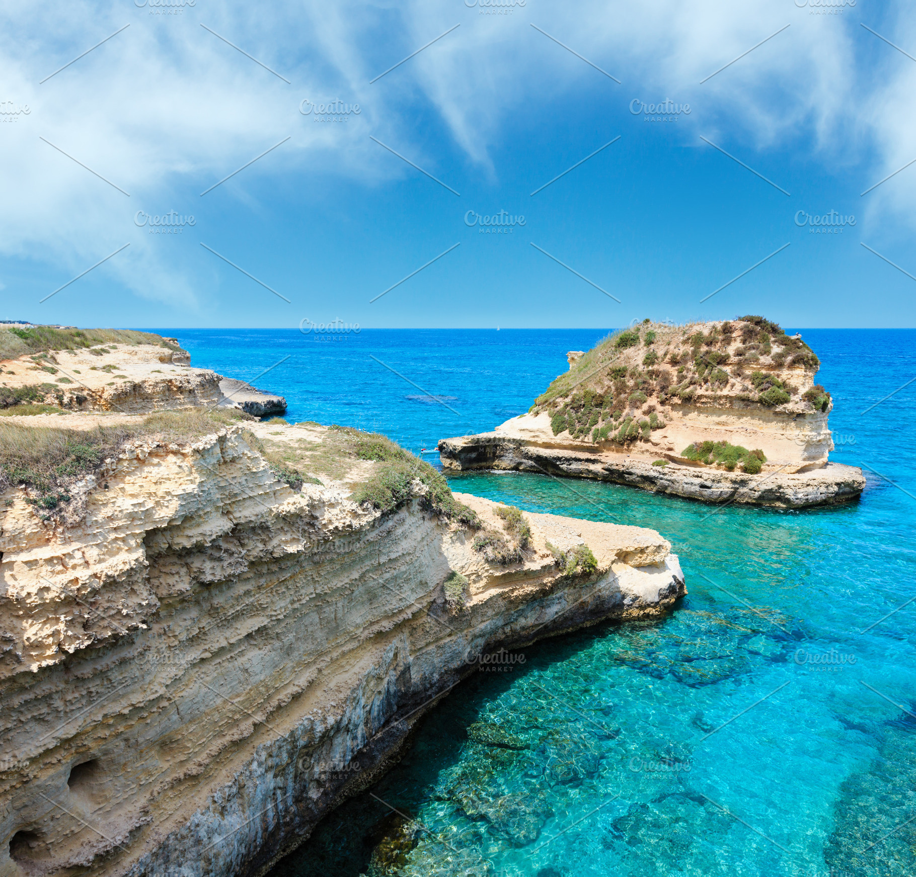 Grotta dello Mbruficu, Salento sea coast, Italy, a Nature Photo by YuriyB