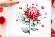 Whimsical Spring Dahlia Flower Clipa, an Illustration by GatewayDesign (Thumbnail 3 of 3)