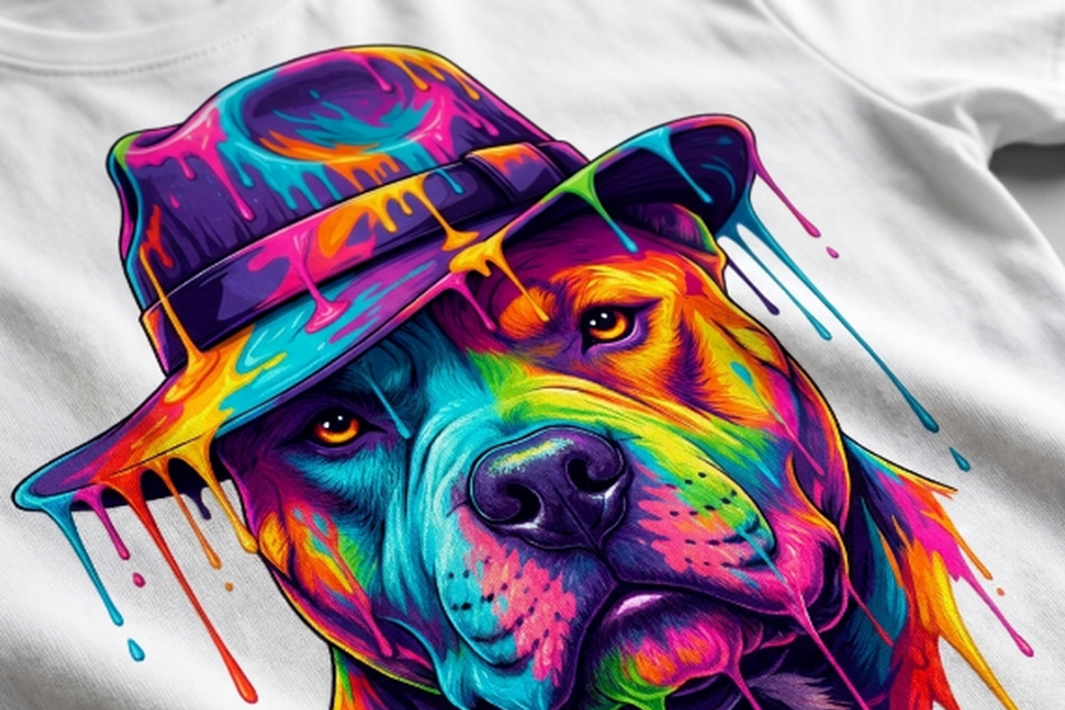 Colorful Pitbull Fedora Art, a Shirt Mockup by Vector Stall (Photo 9 of 15)