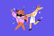 Party animals celebrate holiday set, an Animal Illustration by PaperTrident (Thumbnail 7 of 22)