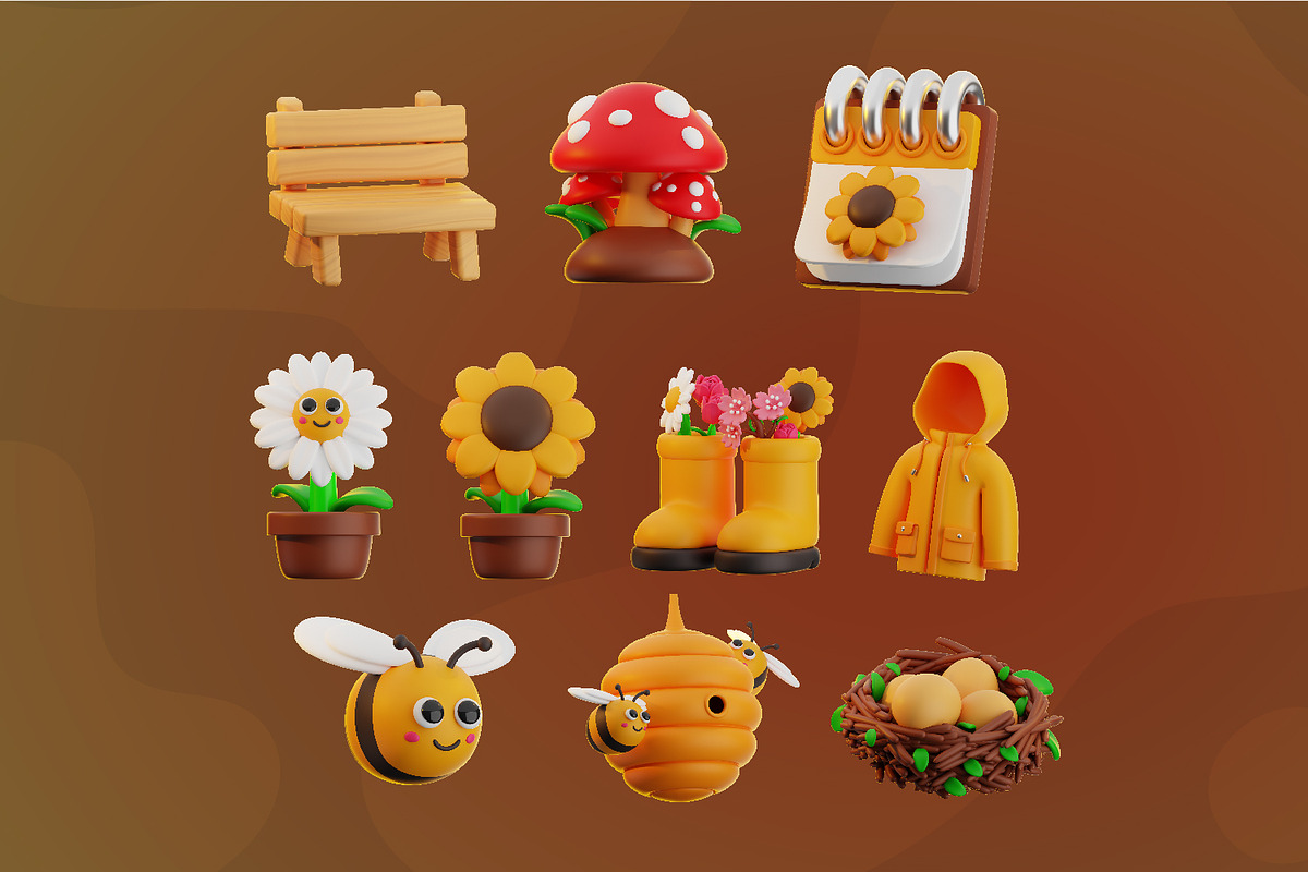 Spring - 3D Icon, an Object 3D Model by Alolieli Studio