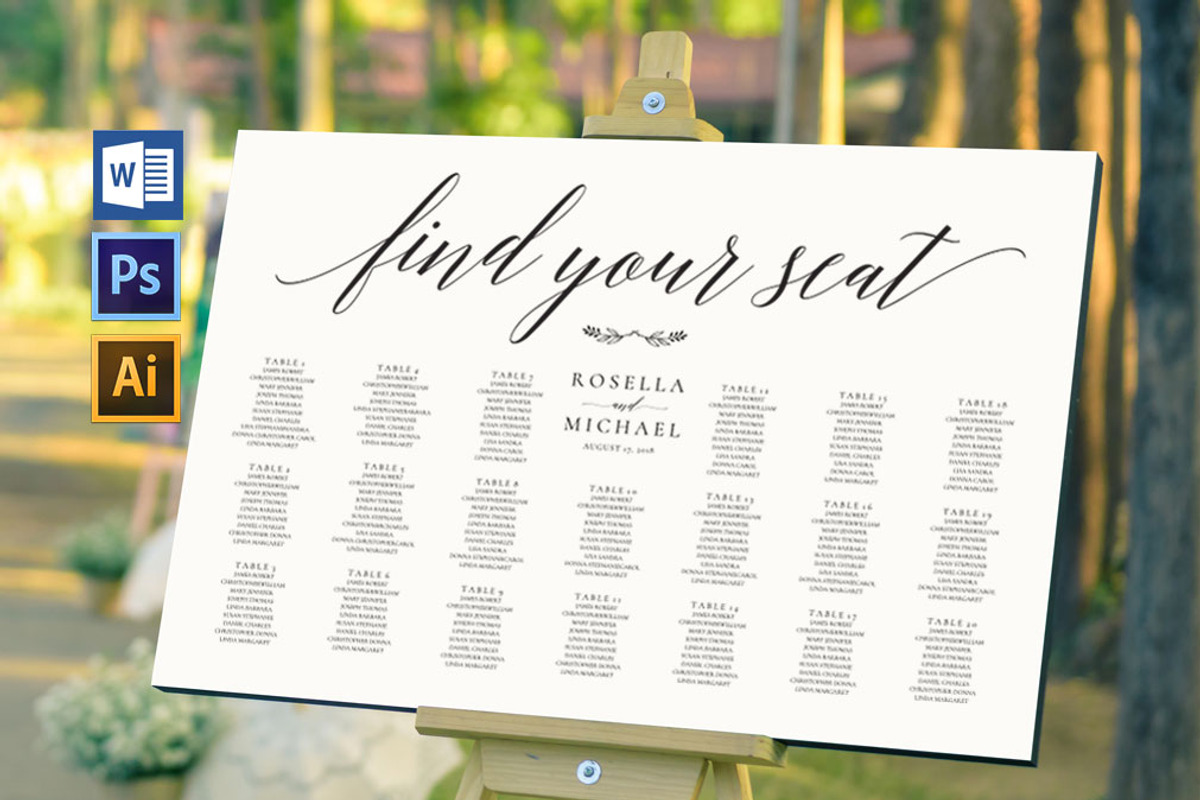 Wedding seating chart SHR168, an Invitation Template by Shafura_Wedding (Photo 1 of 5)