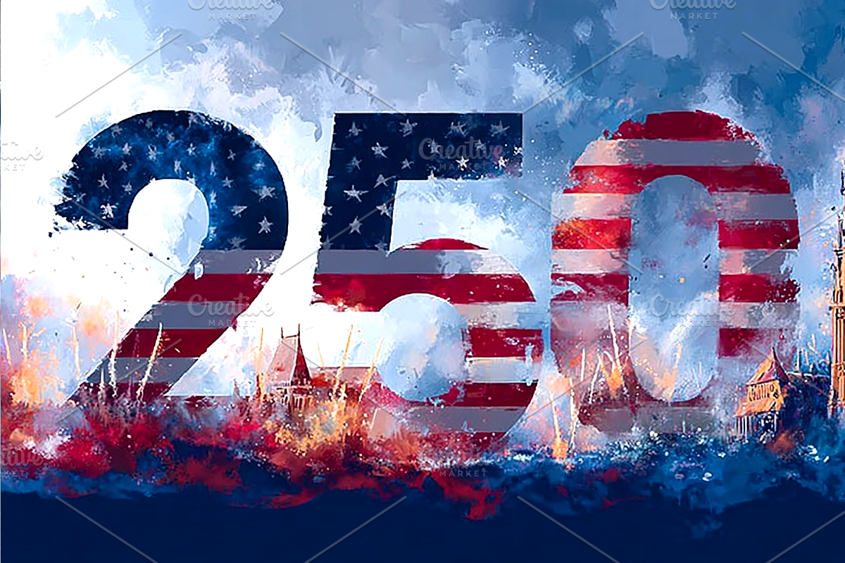 USA 250 celebration background, a Decorative Illustration by 3D assets for your awesom (Photo 2 of 3)
