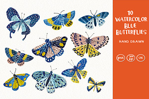 Butterfly Clipart Set, an Animal Illustration by Anna Ivanir