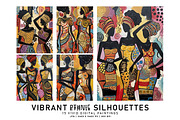 Vibrant Ethnic Silhouettes, a Decorative Illustration by Digital Art Creations (Thumbnail 2 of 7)
