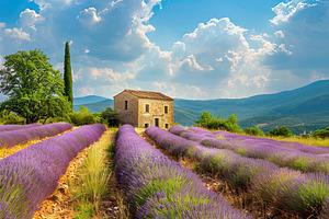 Europe, France, Vaucluse, Lavender F, a Photo by LOGOCREATIVE