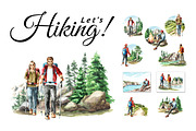Let's Hiking! Watercolor set, a Person Illustration by Daria Ustiugova (Thumbnail 1 of 13)