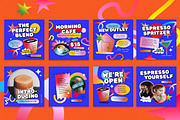 Gradient Coffee Shop Instagram Set, a Social Media Template by Aiyari Graphic (Thumbnail 2 of 5)