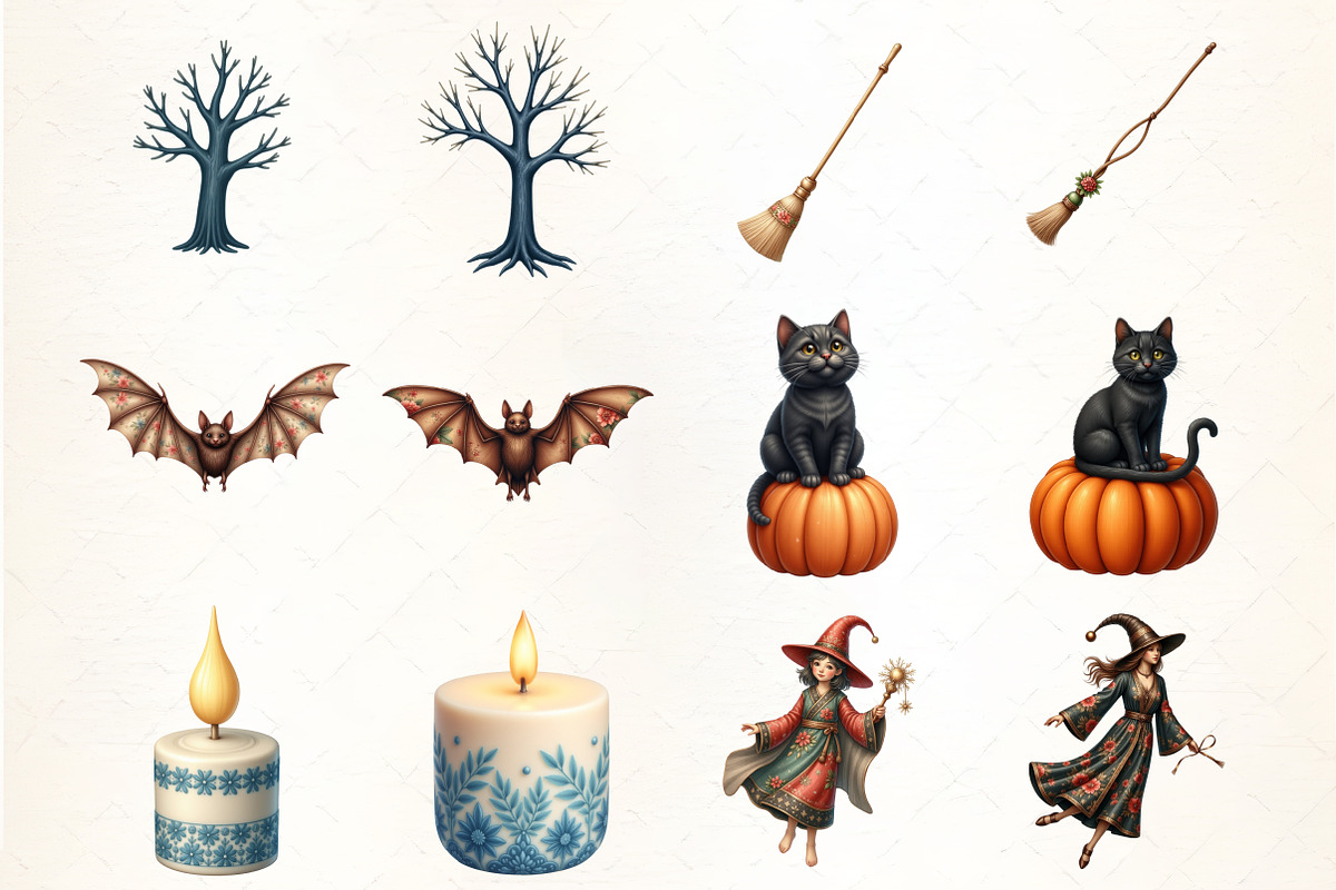 Blue & Ivory Chinoiserie Halloween P, an Illustration by CrexoraLab (Photo 5 of 5)