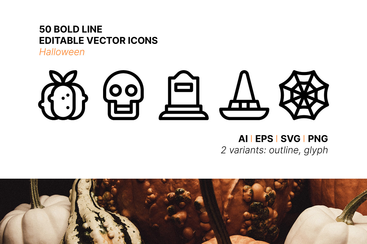 30 Halloween Icons, an Outline Icon by Side Project (Photo 1 of 8)