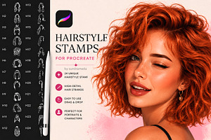 Hairstyle Stamp Brushes Procreate