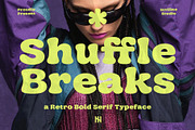 Shuffle Breaks - Retro Display Font, a Serif Font by Inviline.co (Thumbnail 1 of 10)