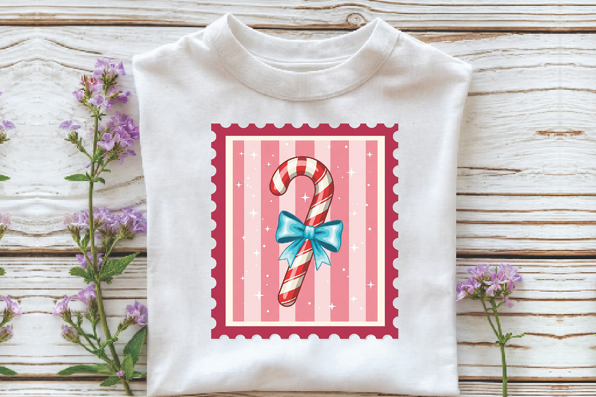 Christmas Candy Cane Coquette Stamps, an Illustration by Libby Wishes (Photo 5 of 5)