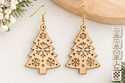 Christmas Tree Earrings Laser Cut, an Object Graphic by Canvas Craft (Thumbnail 1 of 3)