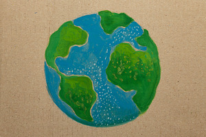 Earth Day painting activist artwork showing finished hand painte, a Photo by salmon.black