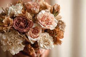 Beautiful bouquet of dried flowers, a Photo by Beautiful things