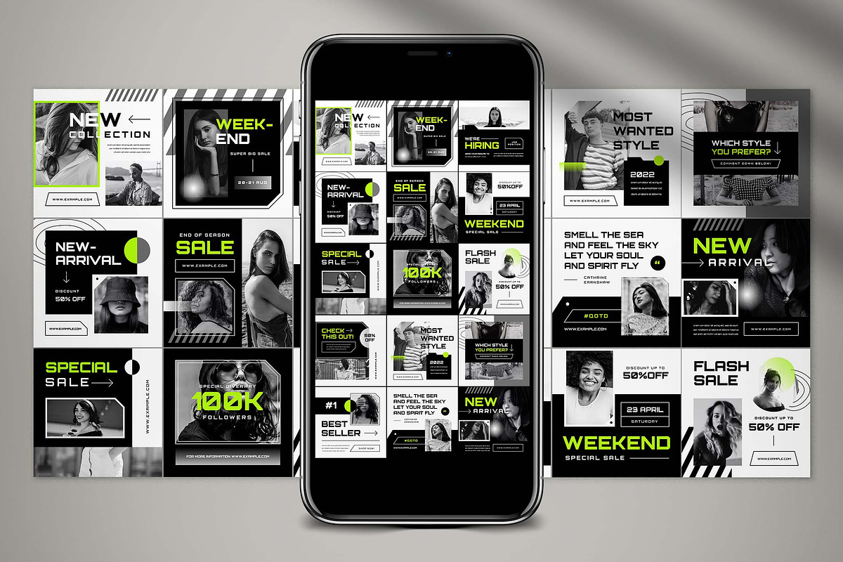 Monochrome Instagram Template, a Social Media Template by graphicook